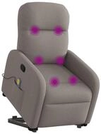 vidaXL Sessel Massagesessel mit Aufstehhilfe Taupe Stoff (1-St)