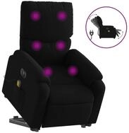 vidaXL Massagesessel, Elektrischer Massagesessel mit Aufstehhilfe Schwarz Stoff