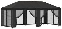 vidaXL Pavillon 6 x 3 m Pavillon mit Seitenw&auml;nden 6x3 m Anthrazit Polyester und