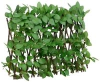 vidaXL Gartenzaun Rankgitter mit K&uuml;nstlichem Efeu Erweiterbar Gr&uuml;n 180x30 cm,