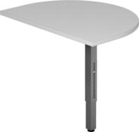 HAMMERBACHER Schreibtisch Anbautisch mit Fu&szlig; eckig 60x80cm Grau/Graphit