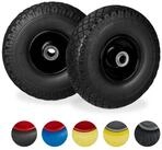 relaxdays Sackkarren-Rad 4 x Sackkarrenrad Stahlfelge schwarz