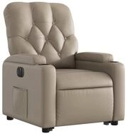 vidaXL Sessel Relaxsessel mit Aufstehhilfe Elektrisch Cappuccino Kunstleder (1-St)