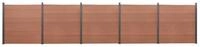 vidaXL Gartenzaun Zaunelement-Set Braun 872x186 cm WPC, (1-St)