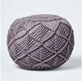 Homescapes Pouf Geh&auml;kelter Pouf, grau, 35 x 40 cm