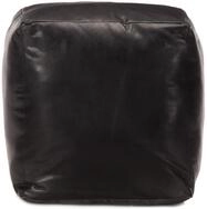 vidaXL Fu&szlig;hocker, Pouf Schwarz 40 x 40 x 40 cm Echtes Ziegenleder