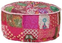 vidaXL Polsterhocker Patchwork Sitzpouf Rund Baumwolle Handgefertigt 40x20 cm...