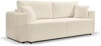 xonox.home Schlafsofa, 3 Sitzer aus Webstoff in hellbeige inkl. Zierkissen