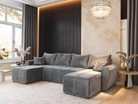 Masseno Ecksofa MADISON mit Schlaffunktion U-Form, Sofa mit Bettkasten