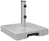 vidaXL Schirmhalter 41 x 41 x 37 cm Markisenst&auml;nder mit Rollen Grau Granit 29 kg