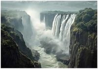 Wallarena Fototapete Wasserfall B&auml;ume - Mehrfarbig - Modern - Vlies -...