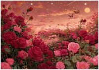 Wallarena Fototapete Blumen Rosen - Mehrfarbig - Elegant - Vlies - Schlafzimmer,