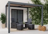 KONIFERA Anbaupavillon Pergola Anguilla, Schiebedach, in 292 cm und 392 cm Breite,