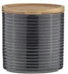 Ladelle Vorratsdose STAX Vorratsdose Anthrazit 12&nbsp;cm, Steinzeug / Bambus