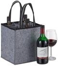 relaxdays Tragetasche 2 x Flaschentasche Filz anthrazit