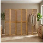 Homestyle4u Paravent 3 fach Raumteiler Holz Trennwand Braun washed Indoor...