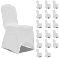 vidaXL Hussen-Set Stretch-Stuhlhussen Wei&szlig; 18 Stk.