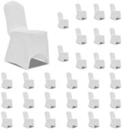 vidaXL Hussen-Set Stretch-Stuhlhussen Wei&szlig; 30 Stk.