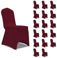 vidaXL Hussen-Set Stretch-Stuhlhussen Burgunderrot 18 Stk.