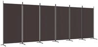 vidaXL Paravent, 6-tlg. Raumteiler Braun 520x180 cm Stoff