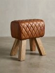KADIMA DESIGN Sitzhocker Echtes Leder Hocker, Stilvolles M&ouml;belst&uuml;ck f&uuml;r Wohnr&auml;ume