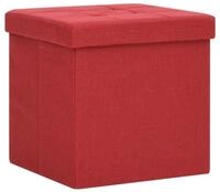 vidaXL Hocker Hocker mit Stauraum Weinrot Leinenoptik (1 St)