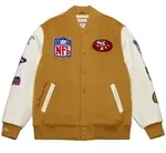 Mitchell & Ness Winterjacke Varsity DUSTED San Francisco 49ers braun XXL
