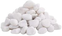 vidaXL Aquariendeko Polierte Kiesel 10 kg Wei&szlig; 2-5 cm