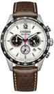 Citizen Chronograph Herrenuhr, Chronograph aus Edelstahl- Wei&szlig;es Zifferblatt -
