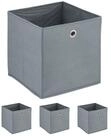 relaxdays Aufbewahrungsbox Graue Aufbewahrungsbox im 4er Set