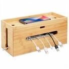 relaxdays Kabelbox aus Bambus, natur