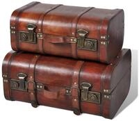 vidaXL Truhe Dekokoffer aus Holz 2 Stk Retro-Stil Braun