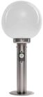 Lindby Au&szlig;en-Stehlampe Vedran, Edelstahl Alu IP44mit Bewegungsmelder, 1 x 15 W...