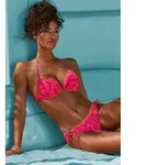 Venice Beach Push-Up-Bikini Kensi mit Kontrasth&auml;kelkante orange 42