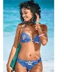 s.Oliver Push-Up-Bikini-Top Maya, mit floralem Design blau 32