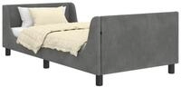 vidaXL Bett Kinderbettgestell mit Kopfteil Dunkelgrau 90 x 190 cm Samt (1-tlg)