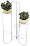 DanDiBo Blumenhocker Blumentreppe Metall Wei&szlig; 93922 Pflanzenentreppe 101 cm