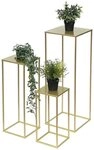 DanDiBo Blumenhocker Metall Gold Eckig 3er Set Blumenhocker Beistelltisch