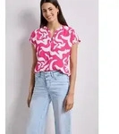 STREET ONE Shirtbluse mit geschlitztem Rundhalsausschnitt rosa 34 EU