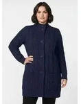 Witt Strickjacke Long-Strickjacke Langarm Zopfmuster blau 48