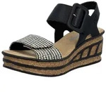 Rieker Rieker Sandalen Textil Keilsandalette beige|schwarz 36 EU