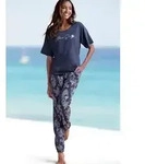 Vivance Dreams Pyjama (Set, 2 tlg) Allover-Druck blau 44/46