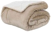 vidaXL Bett&uuml;berwurf &Uuml;berwurfdecke Beige 240 x 270 cm Fleece