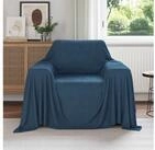 vidaXL Tagesdecke, &Uuml;berwurfdecke Marineblau 210 x 140 cm Fleece