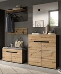 Inn.Furn Garderoben-Set Cooper, (in Artisan Eiche mit Basalt grau, 5-teilige