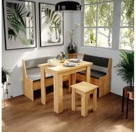 Vicco Sitzgruppe Roman, Goldkraft Eiche/Anthrazit, 150 x 120 cm mit Tisch, (Set,