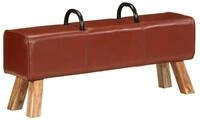 vidaXL Sitzbank Bank Turnbock-Design Braun 110 cm Echtleder