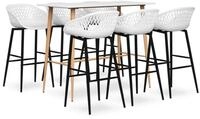 vidaXL Essgruppe 7-tlg. Bar-Set Wei&szlig;, (6-tlg)