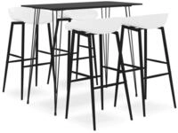 vidaXL Essgruppe 5-tlg. Bar-Set Schwarz und Wei&szlig;, (4-tlg)