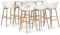 vidaXL Essgruppe 7-tlg. Bar-Set Wei&szlig;, (6-tlg)
